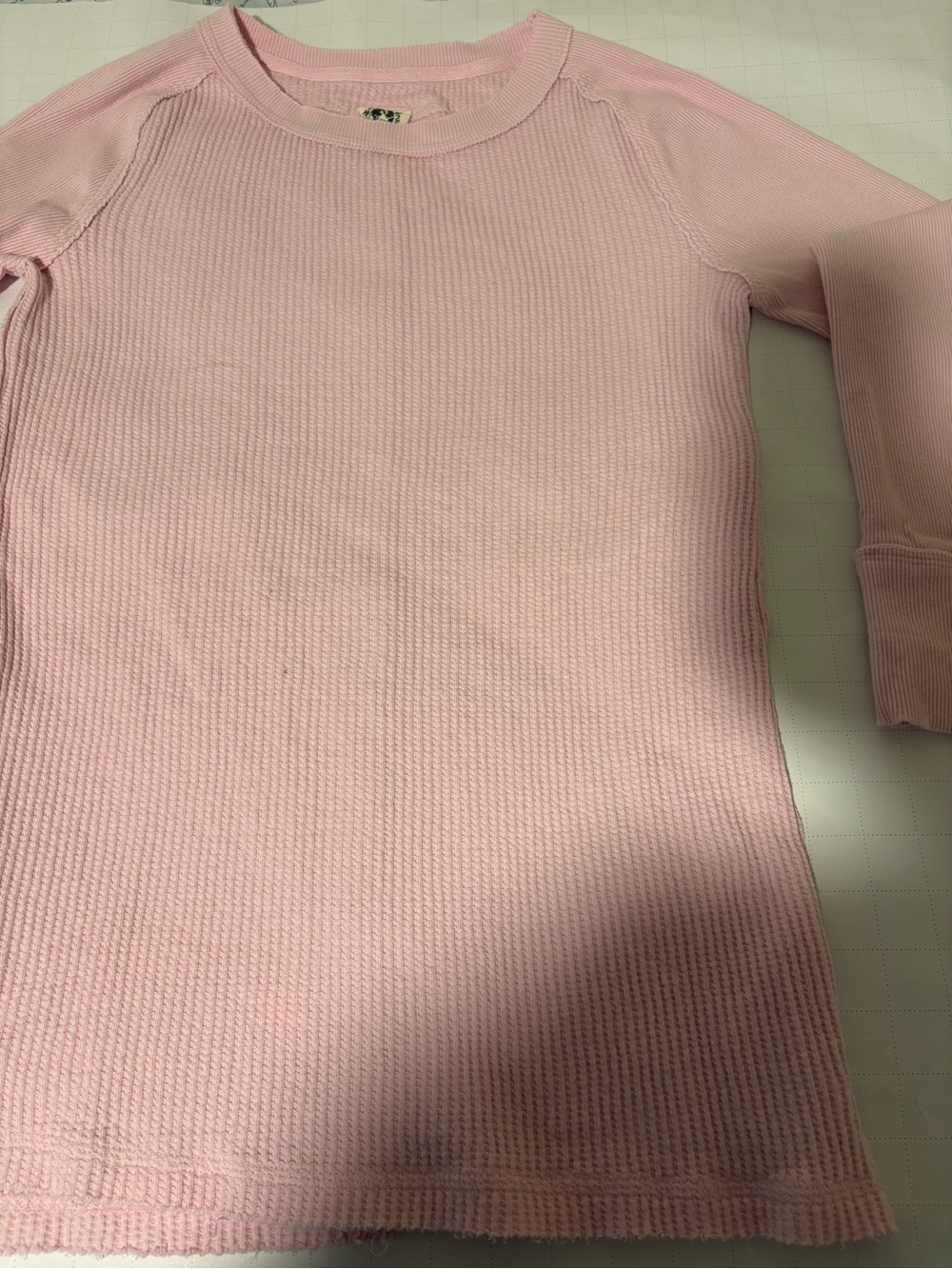 We The Free Pink Long Sleeve Top with Black Graphic and Green Accent NEW - Picture 2 of 7